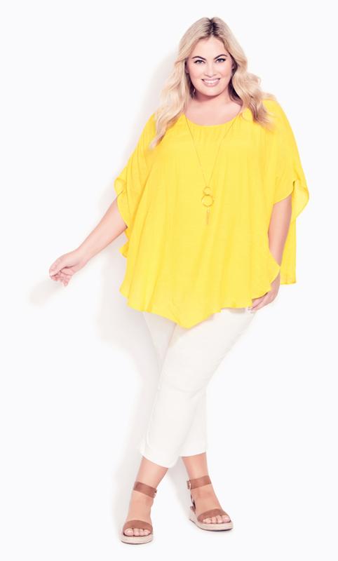 Plus Size  Avenue Yellow Cut Out Back Top