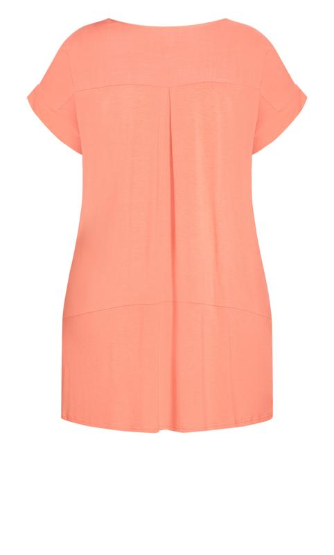 Edie Mixed Media Coral Tunic 5