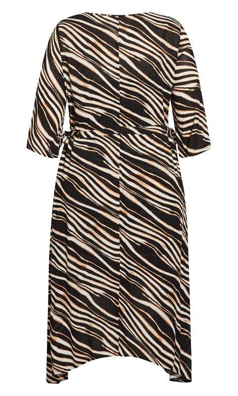 Evans Brown Zebra Print Midi Dress 5