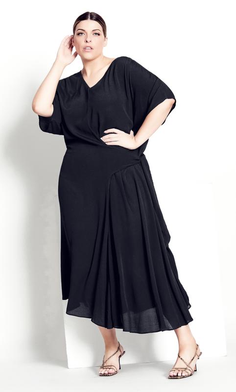 Evans Black Tiered Maxi Dress 1