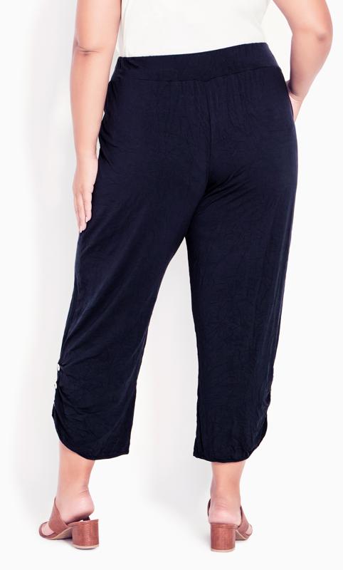 Crush Knit Navy Cropped Trouser  4
