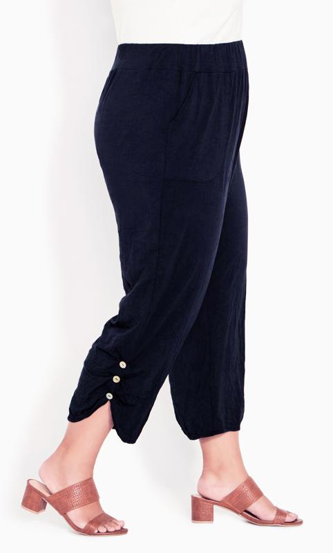 Crush Knit Navy Cropped Trouser  5