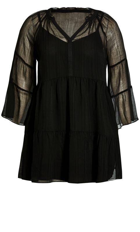 Valin Mini Black Plain Dress 4