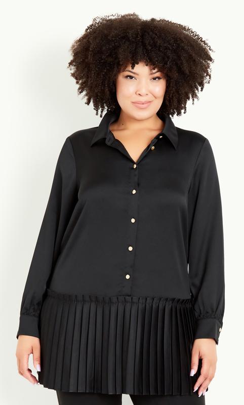 Evans Black Pleat Hem Shirt 1