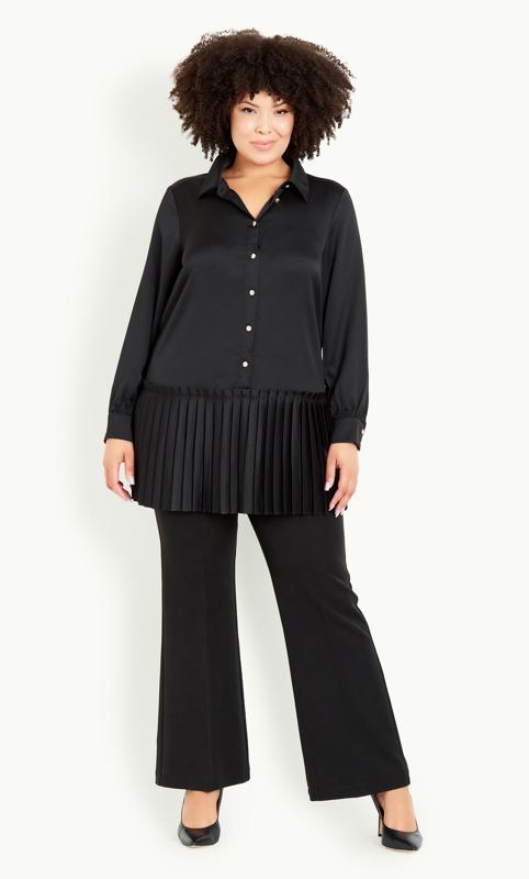 Evans Black Pleat Hem Shirt 3