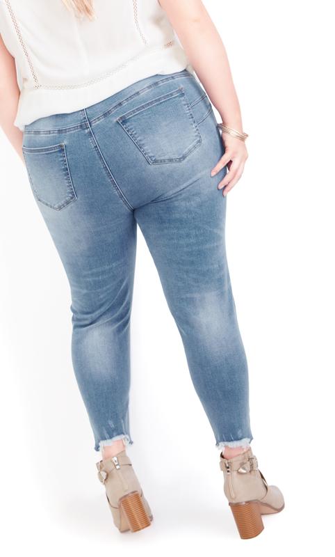 Evans Blue Cropped Skinny Jeans 4