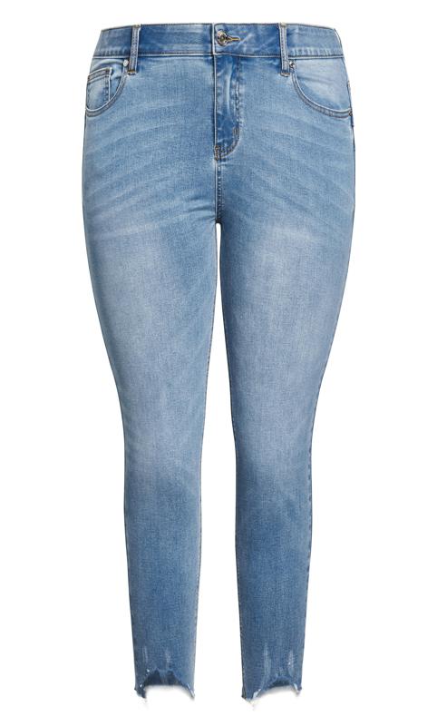 Evans Blue Cropped Skinny Jeans 5