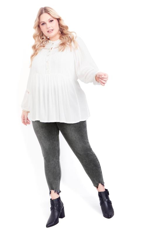 Plus Size  Avenue Grey Washed Jeans