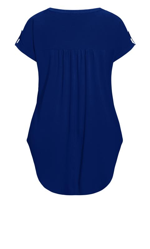 Evans Blue Button Pleat Top 6