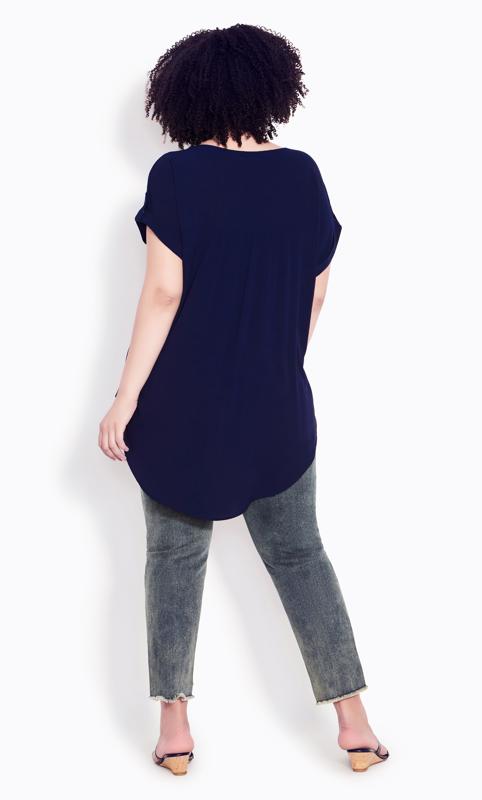 Evans Navy Button Pleat Top 5