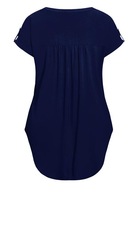 Evans Navy Button Pleat Top 7