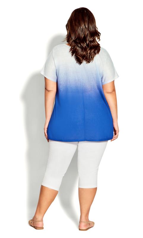 Evans Blue & White Ombre Top with Necklace 5