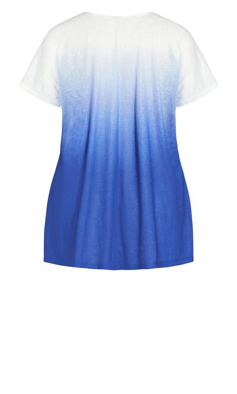 Evans Blue & White Ombre Top with Necklace 6