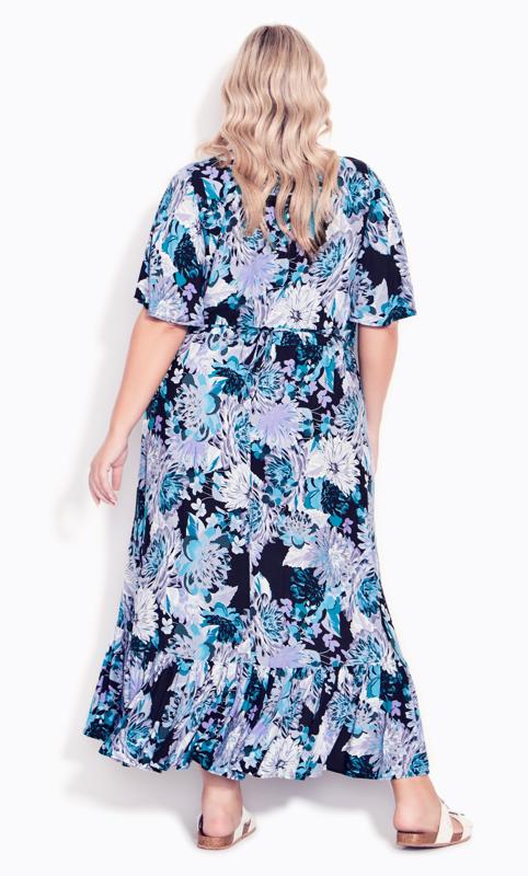 Sasha Blue Dahlia Flutter Sleeve Maxi Dress 2