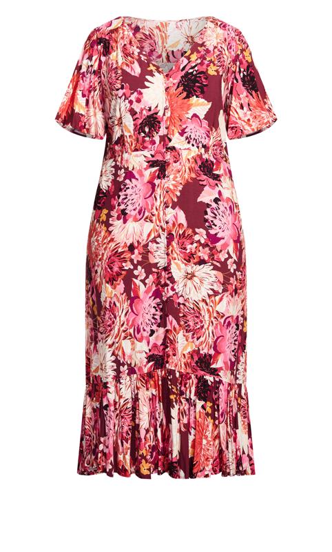 Sasha Pink Dahlia Flutter Sleeve Maxi Dress 3
