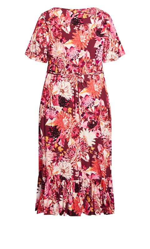Sasha Pink Dahlia Flutter Sleeve Maxi Dress 4