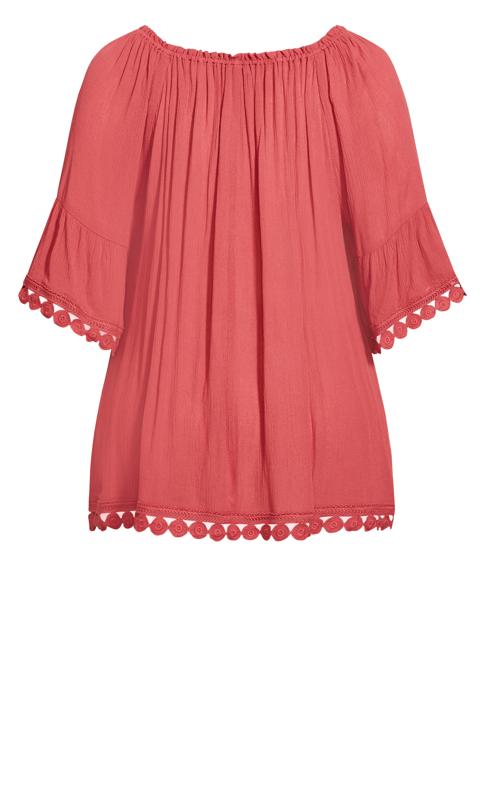 Ember Bell Sleeve Rose Lace Trim Top 6