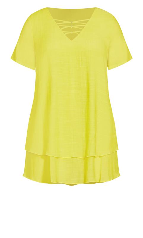 Marion Flutter Sleeve Citrus Caged Tunic  5