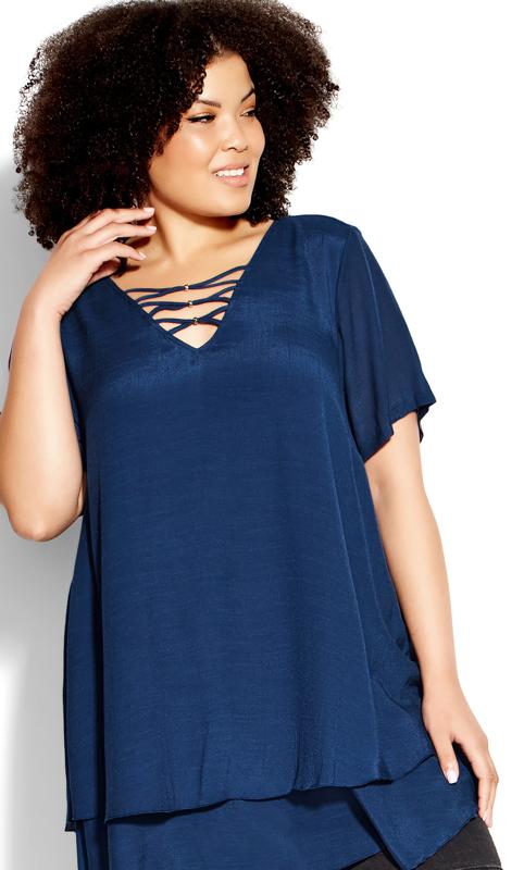 Evans Navy Marion Caged Tunic 2
