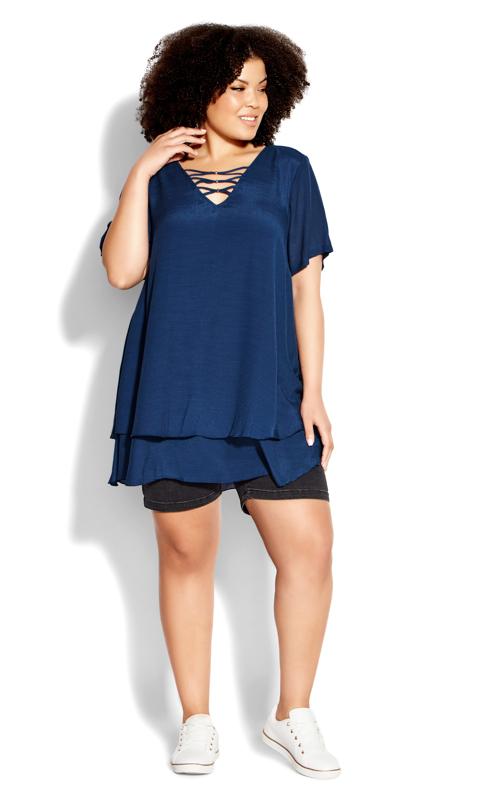 Evans Navy Marion Caged Tunic 1