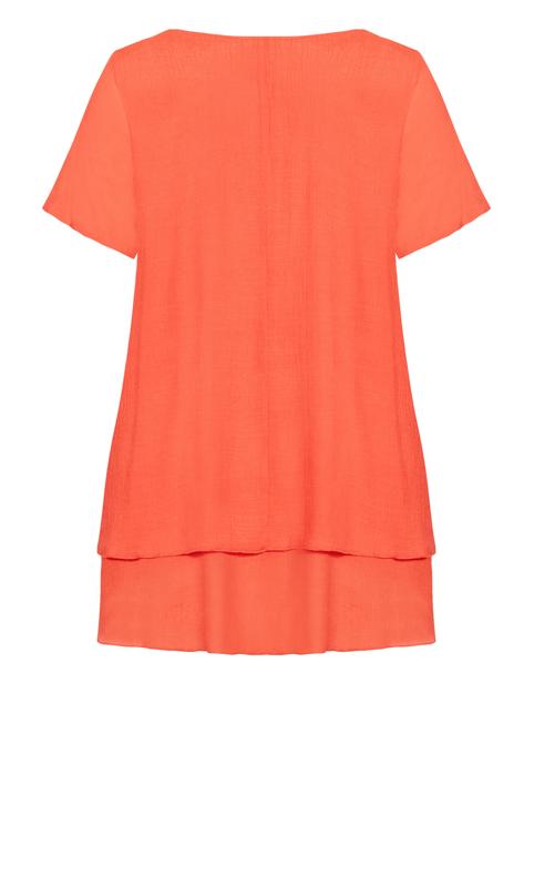 Marion Flutter Sleeve Tangerine Caged Tunic  6