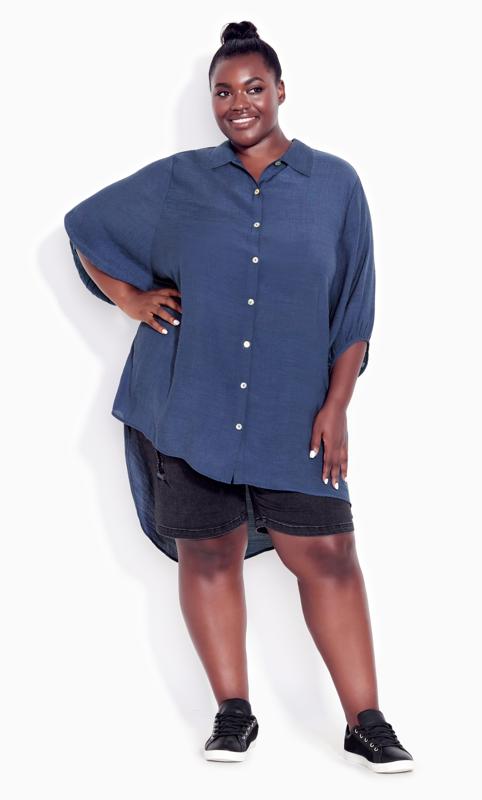 Evans Navy Renata Longline Shirt 2