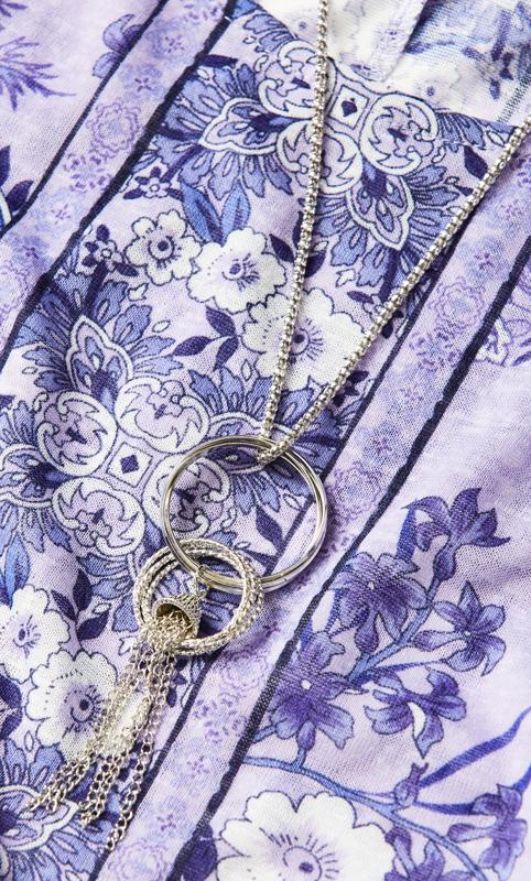Tiarne Lilac Paisley Print Necklace Top 7