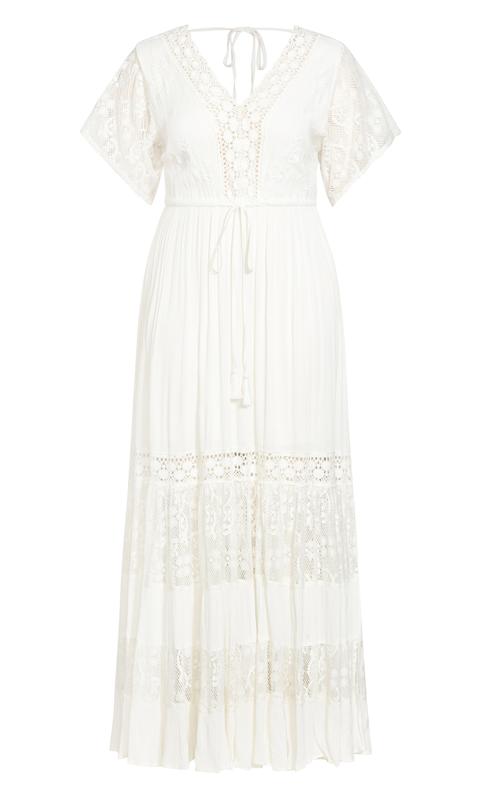 Raven Lace Embroidered Ivory Maxi Dress 4