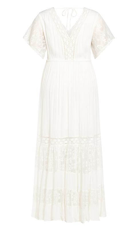Raven Lace Embroidered Ivory Maxi Dress 5