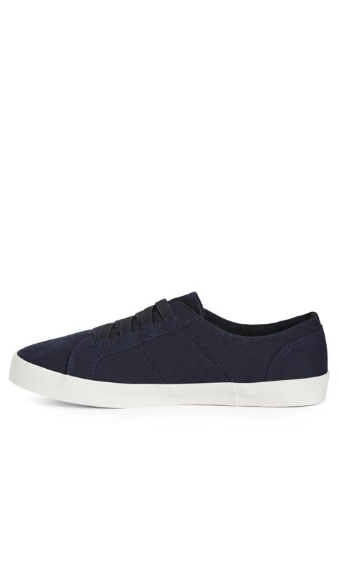 Elastic Lace Navy Trainer 5