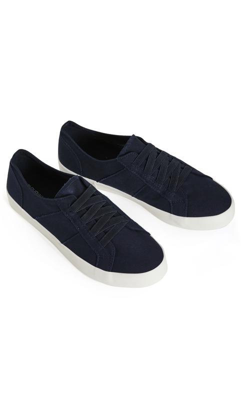 Elastic Lace Navy Trainer 6