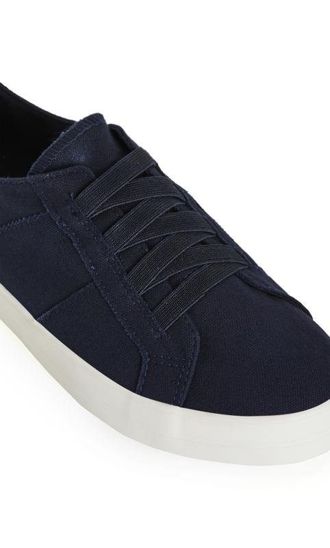 Elastic Lace Navy Trainer 7