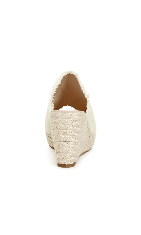 Evans Beige WIDE FIT Frayed Woven Wedge Mules 3