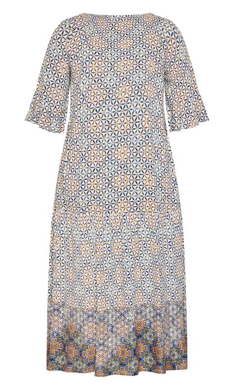 Evans Grey Paisley Print Border Maxi Dress 5