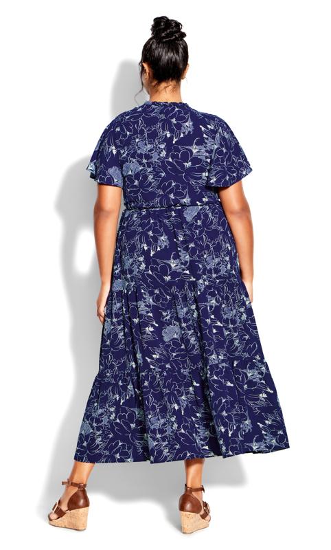 Happy Tier Blue Floral Print Dress 2