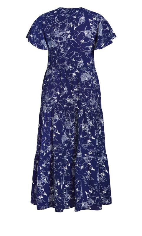 Happy Tier Blue Floral Print Dress 4