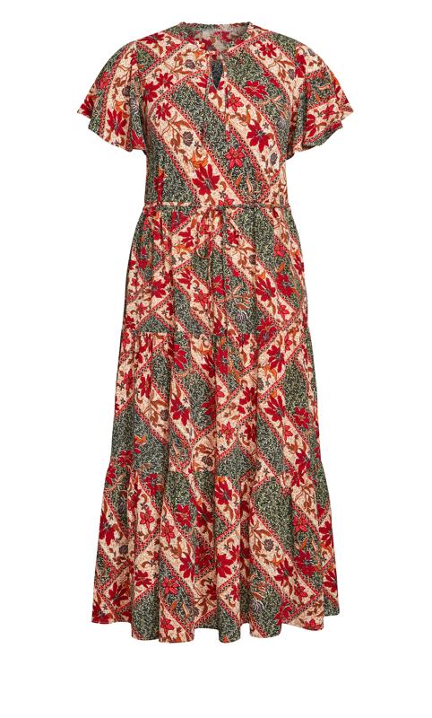 Evans Green Floral Print Smock Maxi Dress 3