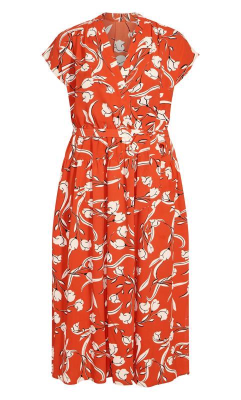 Havana Orange Floral Print Maxi Dress 3
