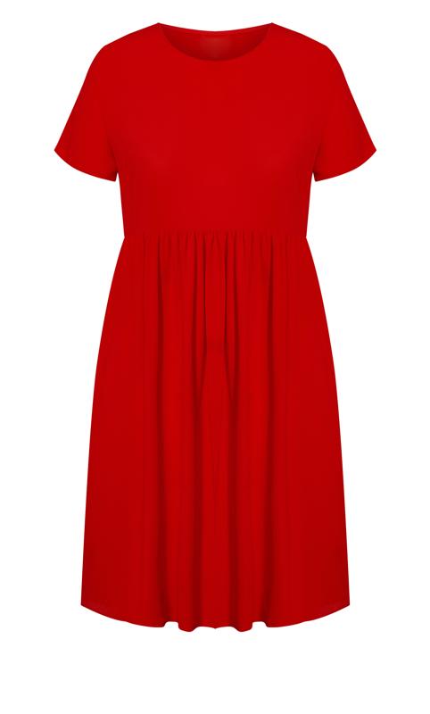Doll Up Plain Red Dress 3
