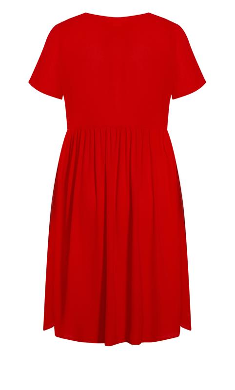 Doll Up Plain Red Dress 4