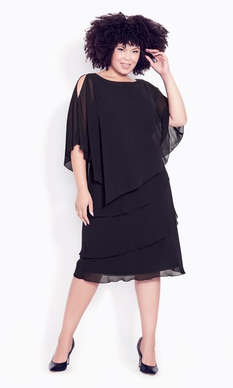 Women's Plus Size Victoria Black Floral A-line Midi Dress