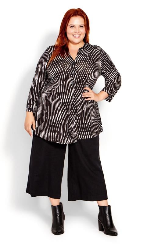 Evans Black Mono Abstract Shirt 2