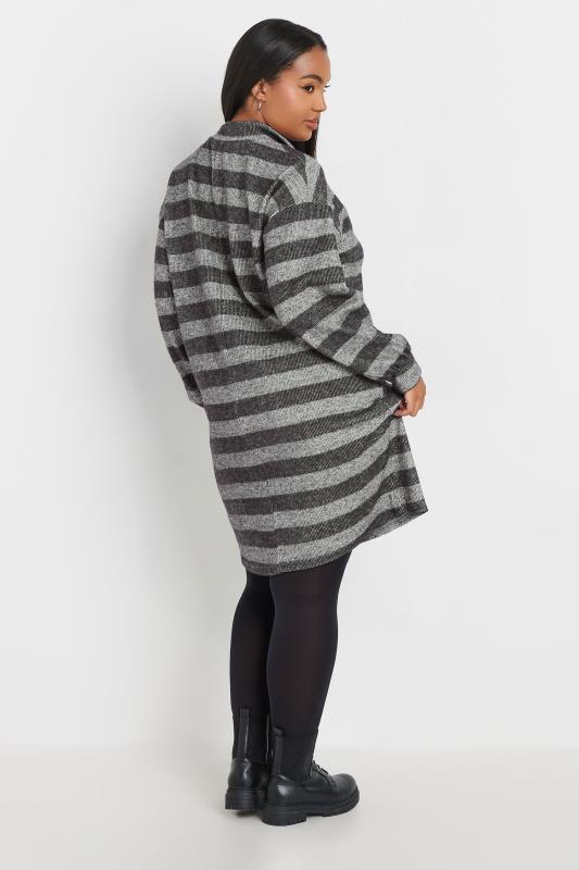 YOURS Plus Size White Stripe Soft Touch Jumper Dress | Yours Clothing 3