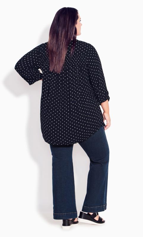 Evans Black Polka Dot Long Sleeve Shirt 3