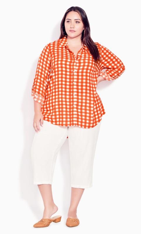 Izabel Check Tangerine Shirt 1