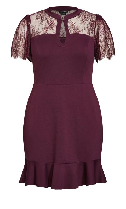 Goldie Mulberry Lace Detail Mini Dress 4