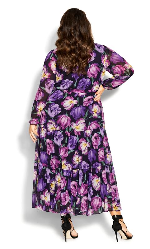 Isobel Petunia Purple Floral Maxi Dress 5