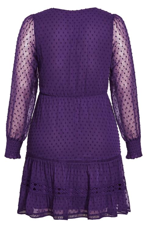 Ariana Petunia Purple Dobby Mini Faux Wrap Dress 5