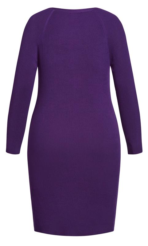 Evans Purple Button Through Jumper Dress 4