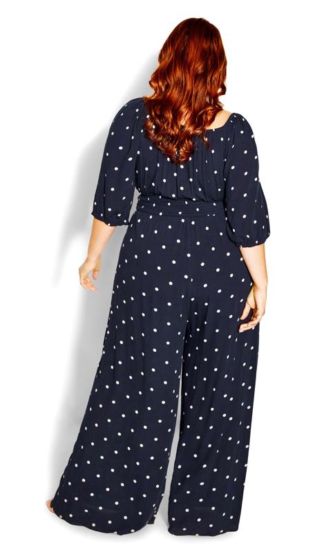 Luna Navy Spotted Sweetheart Jumpsuit 4